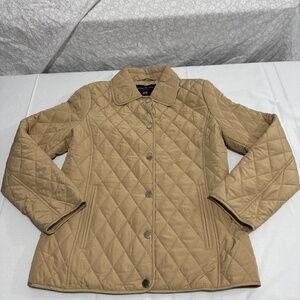 brown london fog jacket button down pocket bothsides size small